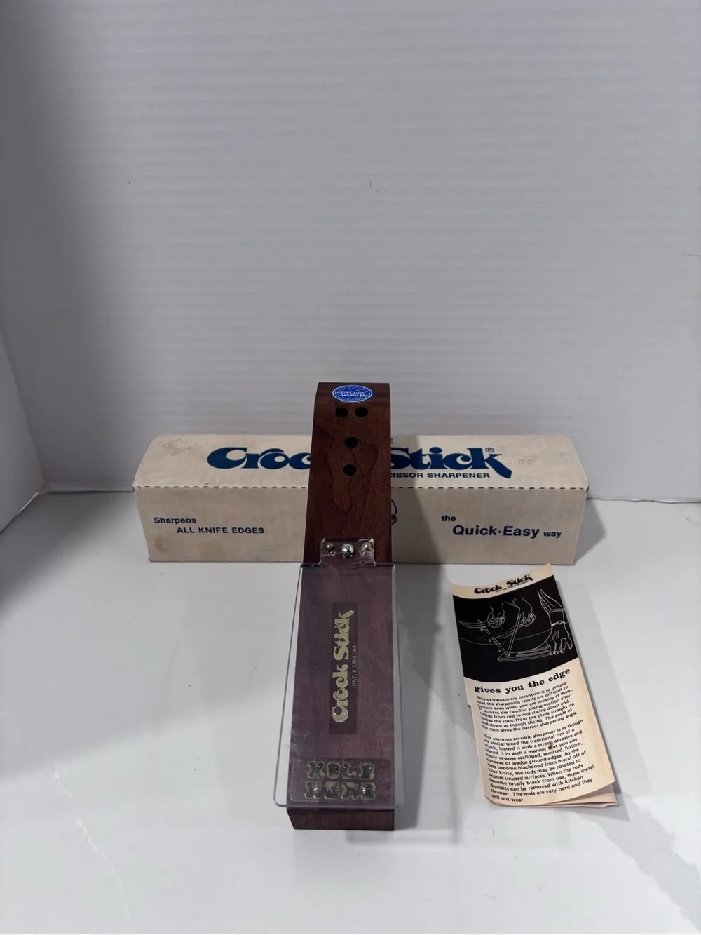 Vintage Cutlery World Crock Stick Two Stage Knife & Scissor Sharpener